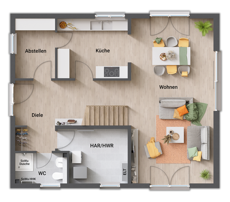 Grundriss EG alles offen