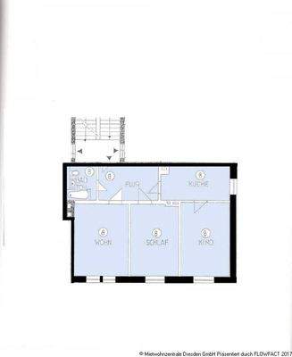 Grundriss - Schöne 3-Raum Wohnung mit Bdewanne in Löäbtau !!!
