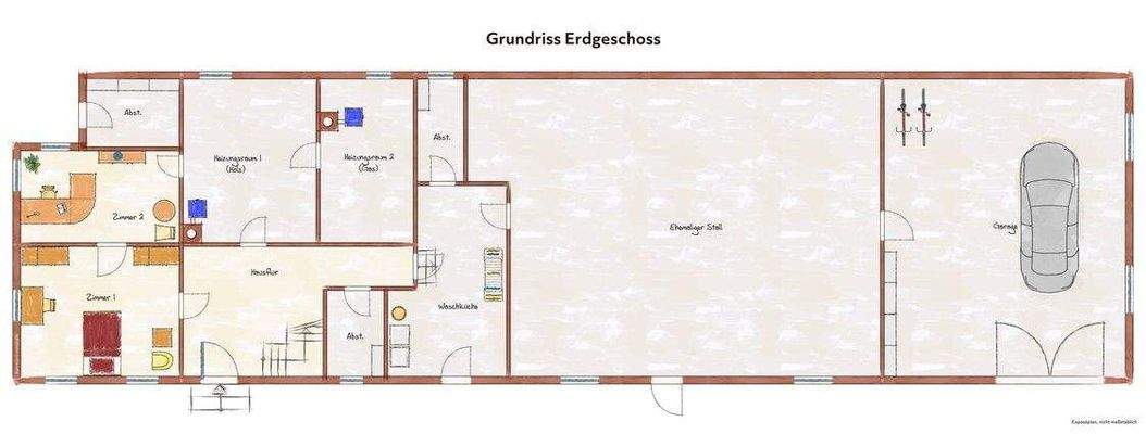 Grundriss EG mit beispielhafter Möblierung