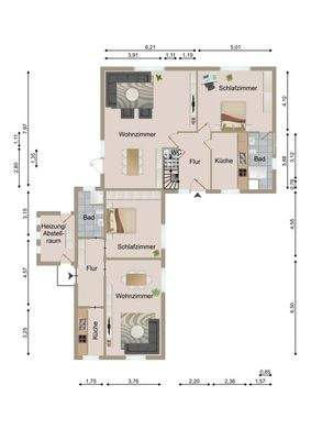 Grundriss Erdgeschoss Whg. 17 und 19