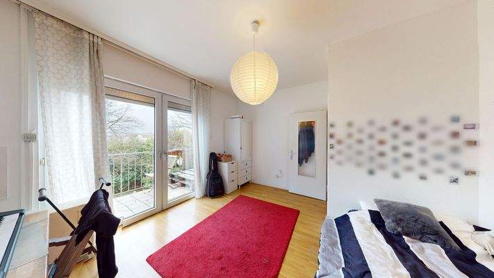 Schlafzimmer Gartenansicht