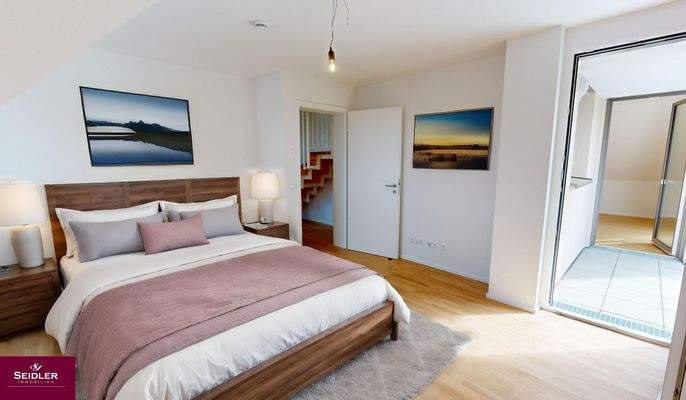 Schlafzimmer mit KI möbliert