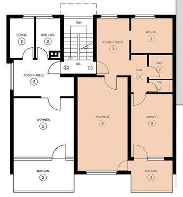 Wohnungsgrundriss 2,5 Zimmer