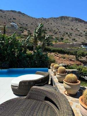Kreta, Plaka Elounda: Luxuriöse Villa mit 6 Schlafzimmern und Blick auf die Insel Spinalonga