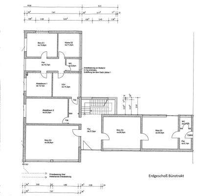 Grundriss Bürotrakt EG