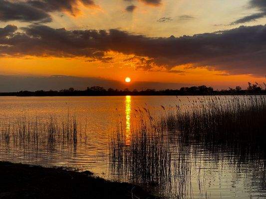 Sonnenuntergang Blick von der Terrasse