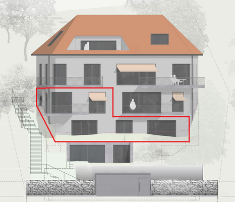SüdWest Ansicht WE2