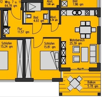 Grundrissplan Whg. 7