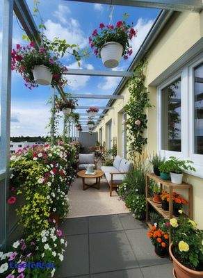 Terrassenmöblierung KI generiert