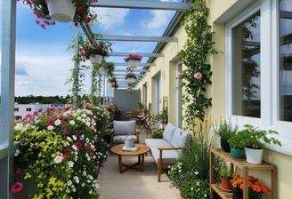 Terrassenmöblierung KI generiert