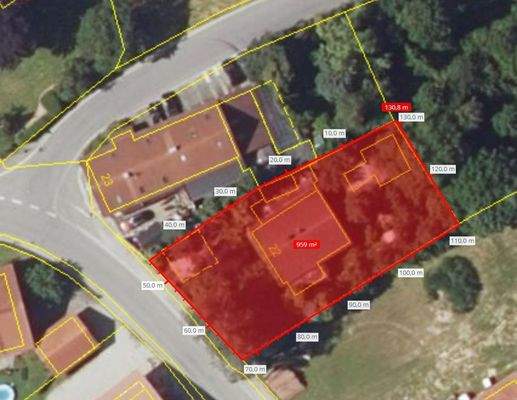 Grundstück markiert