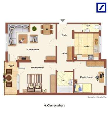 Grundrissplan 6. Obergeschoss