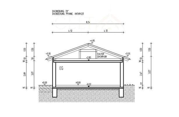 Bungalow Schnitt Haus