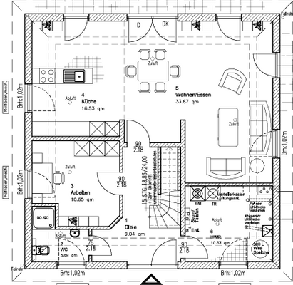 Grundriss-Idee Erdgeschoss