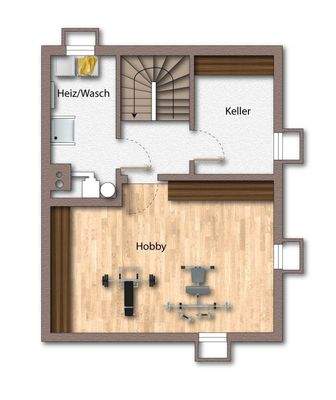 Grundriss UG moebliert