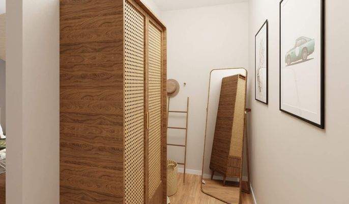 Praktische Ankleide direkt am Schlafzimmer