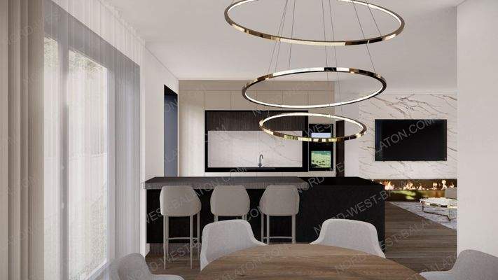 Wohn-/Esszimmer mit offener Küche