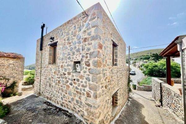 Kreta, Nofalias: Schönes, freistehendes Steinhaus mit 2 Schlafzimmern, Garten und Meerblick von der Terrasse