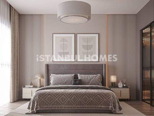 Flats in a Complex with Pool in Istanbul Pendik