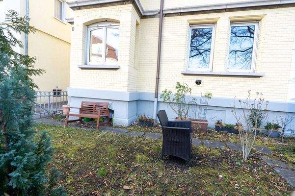 Ansicht und Gemeinschaftsgarten