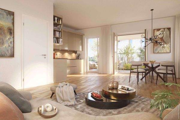 Wohnzimmer+Essbereich+Küche 2