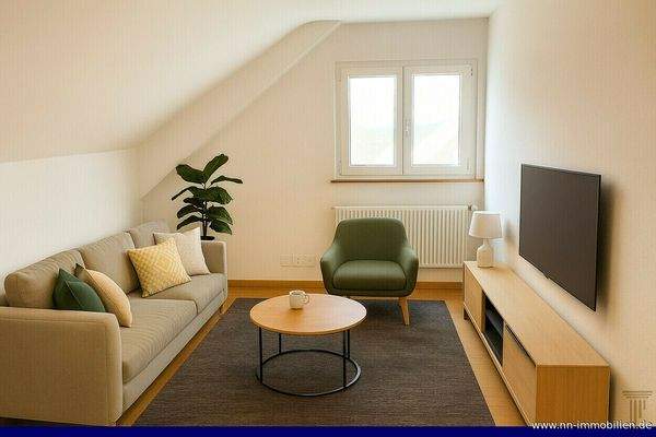 heller Wohnbereich - möbliert durch KI