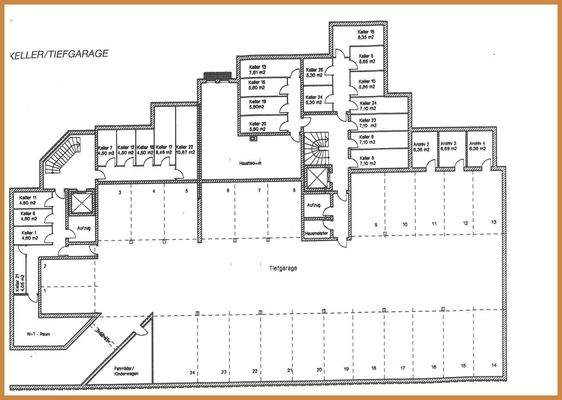 Grundriss Keller und Tiefgarage