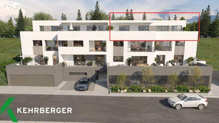 Visualisierung Südansicht, Wohnung 10 