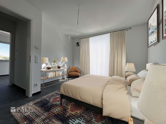 Schlafzimmer möbliert