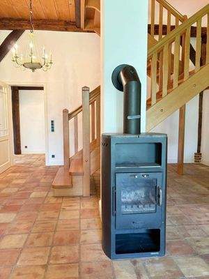 Der Kaminofen im Wohnzimmer