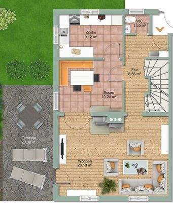 Grundriss EG ohne Garten