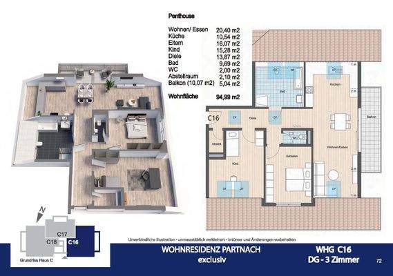 Grundriss Dachgeschosswohnung