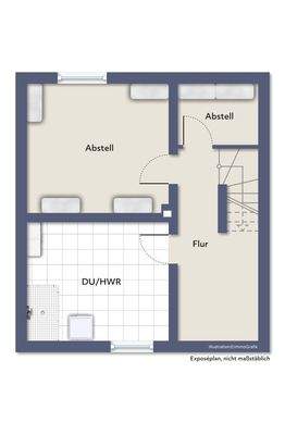 Grundriss beispielmöbliert Kellergeschoss