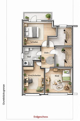 Beispiel Umplanung Erdgeschoss