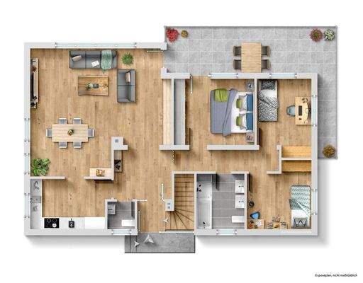 Grundriss Visualisierung EG