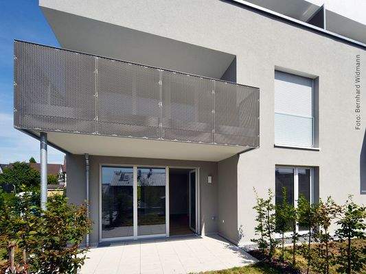 Blick vom Garten auf die Wohnung