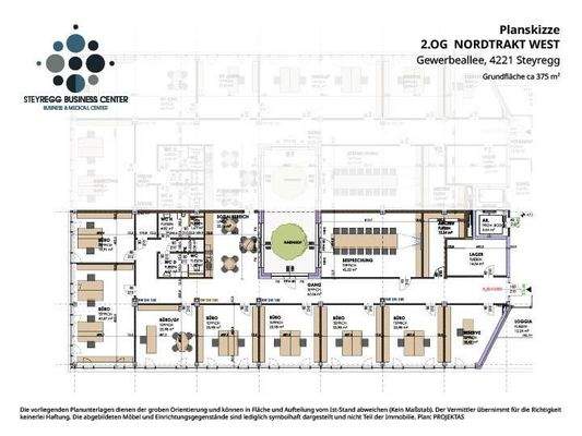 Planskizze 2.OG Nordtrakt West