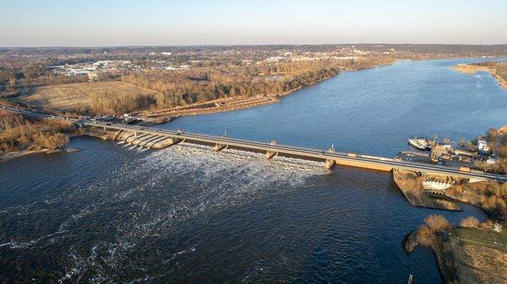 Drohnenaufnahme Geesthacht - Fischtreppe 