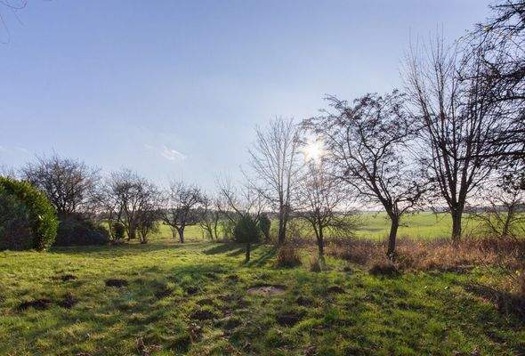 Garten mit Blick auf die Felder