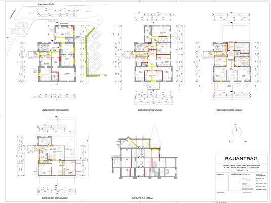 Grundrisse und Schnitt Projekt