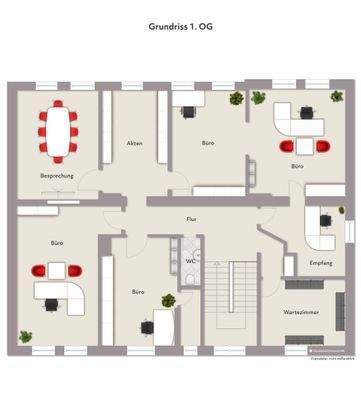 Grundriss 1. OG- Beispiel - ohne Maßstab