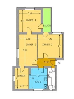 Ausschnitt Grundriss WE 117