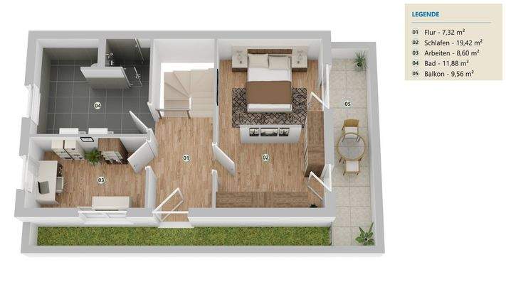 Grundriss Staffelgeschoss (Abb. ähnlich)