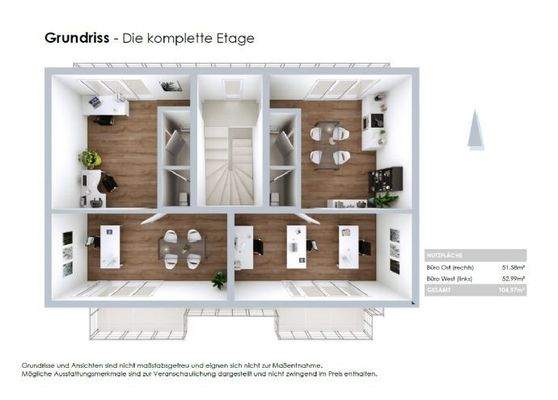 Grundriss komplette Etage