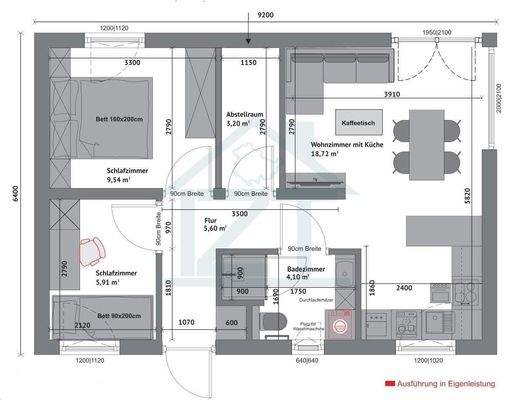 Duo Villa 47-1 Modulhaus 9,2x6,4m BTN