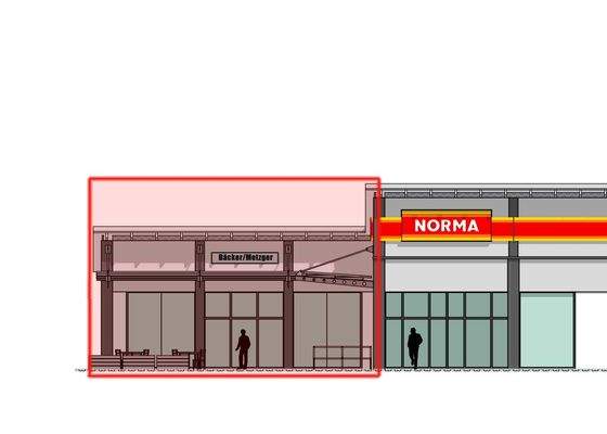 Bäcker / Metzger Front NORMA Fünfeichen Ansichten
