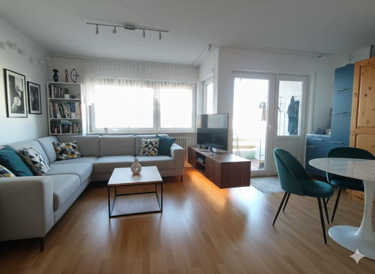 Wohnen modern, Foto digital optimiert (KI-gestützt)