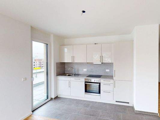 Moderne offene Einbauküche