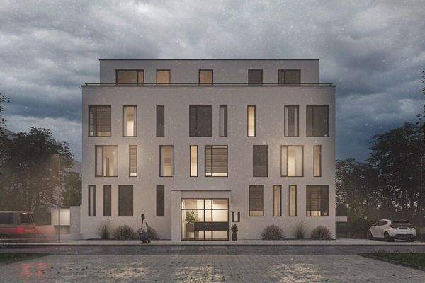 Vorderansicht bei Nacht