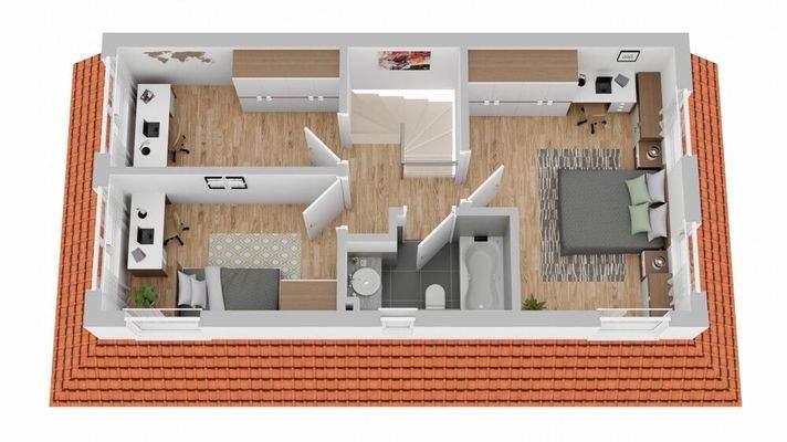 Grundriss Dachgeschoss (nicht maßstabsgetreu)